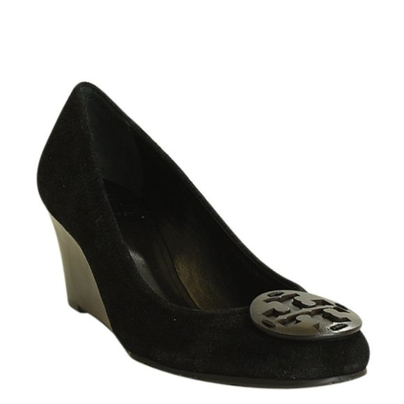 Tory Burch Sally Split Suede Wedge Heels Pumps Size 10.5 - Picture 1 of 8